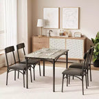 Lot de 4 chaises de salle à manger style industriel - Chaises ergonomiques épaissies pour coin-repas, meubles d'appartement avec cadre en bois