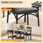 Lot de 4 chaises de salle à manger style industriel - Chaises ergonomiques épaissies pour coin-repas, meubles d'appartement avec cadre en bois