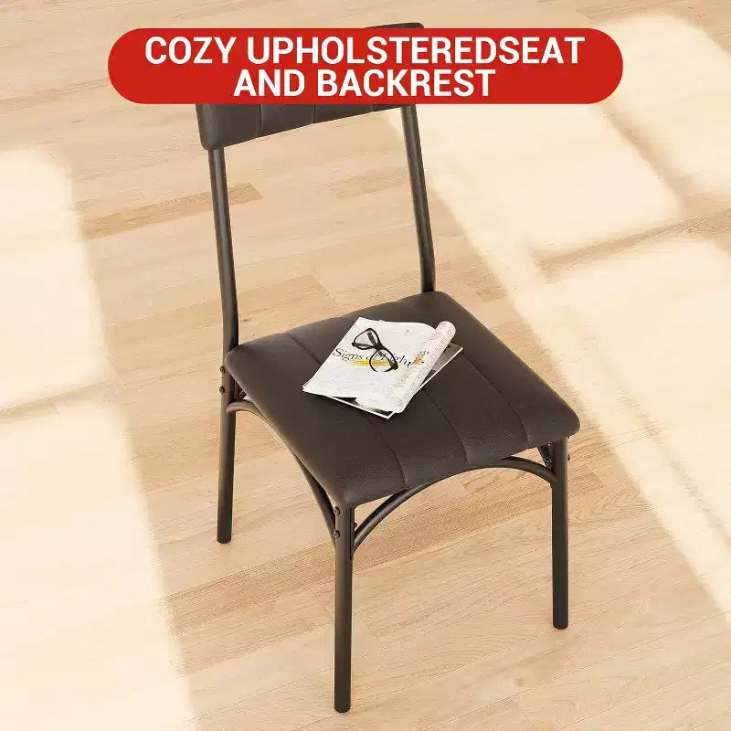 Lot de 4 chaises de salle à manger style industriel - Chaises ergonomiques épaissies pour coin-repas, meubles d'appartement avec cadre en bois