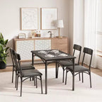 Lot de 4 chaises de salle à manger style industriel - Chaises ergonomiques épaissies pour coin-repas, meubles d'appartement avec cadre en bois
