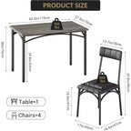 Lot de 4 chaises de salle à manger style industriel - Chaises ergonomiques épaissies pour coin-repas, meubles d'appartement avec cadre en bois