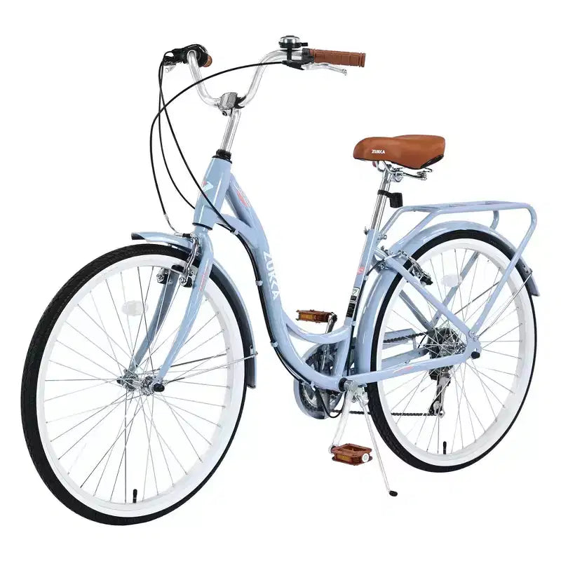 NAYSAYE Vélo de plage Cruiser 24 pouces pour femme, vélo de ville 7 vitesses avec double frein en V, vélo de ville pour adulte femme, homme