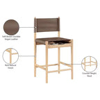 Tabouret de comptoir Meridian Furniture Rawlins en similicuir vegan
