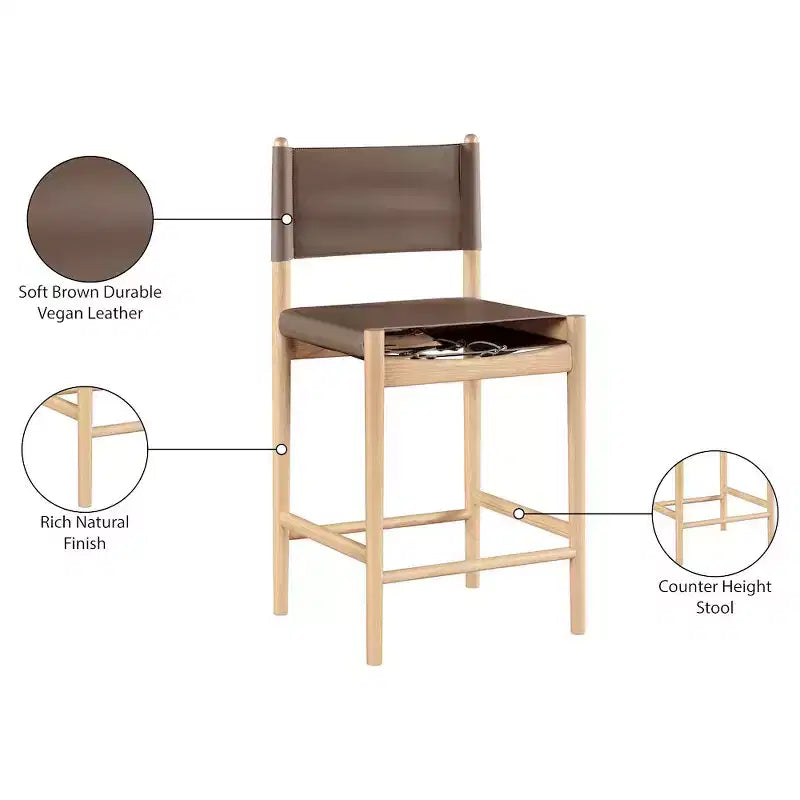 Tabouret de comptoir Meridian Furniture Rawlins en similicuir vegan