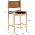 Tabouret de comptoir Meridian Furniture Rawlins en similicuir vegan