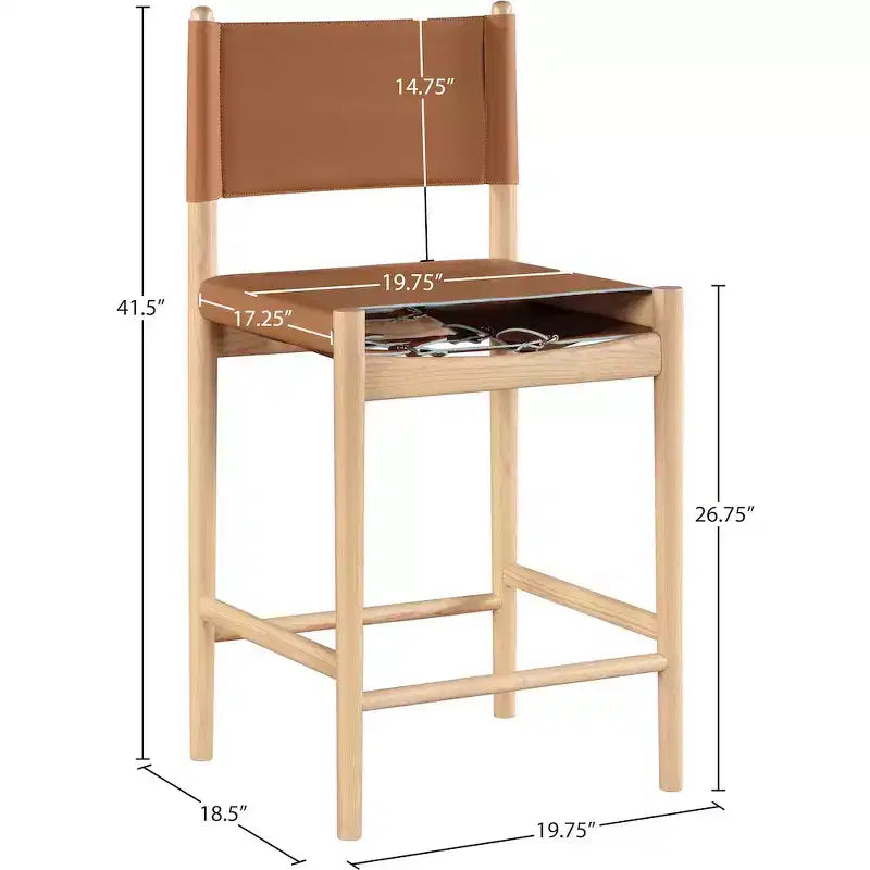 Tabouret de comptoir Meridian Furniture Rawlins en similicuir vegan