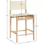 Tabouret de comptoir Meridian Furniture Rawlins en similicuir vegan