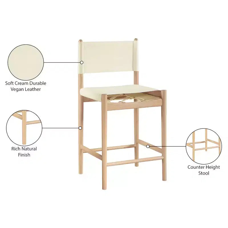 Tabouret de comptoir Meridian Furniture Rawlins en similicuir vegan