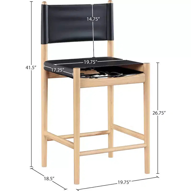 Tabouret de comptoir Meridian Furniture Rawlins en similicuir vegan