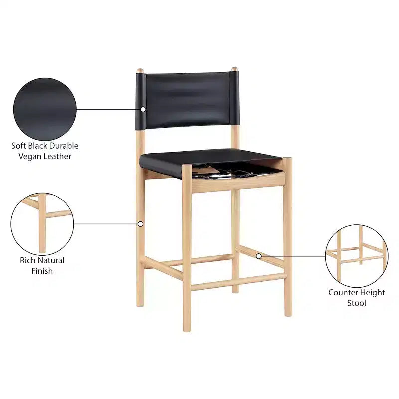 Tabouret de comptoir Meridian Furniture Rawlins en similicuir vegan