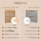 COZAYH Table de chevet de ferme à 2 tiroirs avec motif en anneau de bois, Naturel, Lot de 2