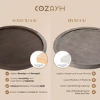 COZAYH Table d'appoint piédestal à plateau pour boisson, lampe, plante, marron foncé, lot de 2