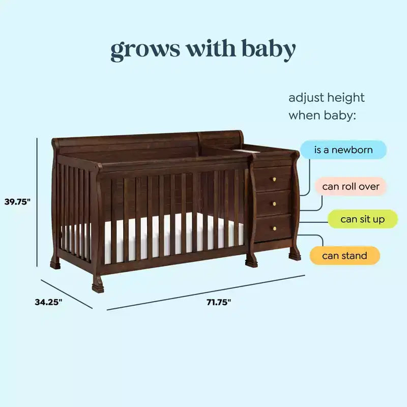 Lit de bébé et table à langer transformables 4-en-1 Kalani de DaVinci