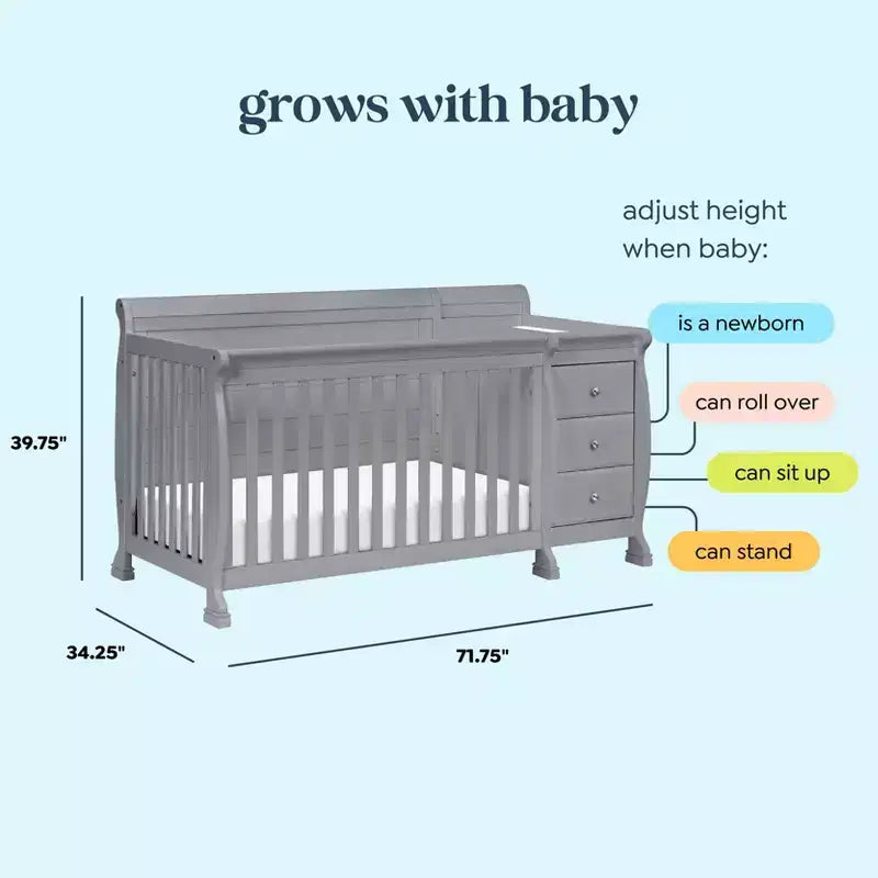 Lit de bébé et table à langer transformables 4-en-1 Kalani de DaVinci