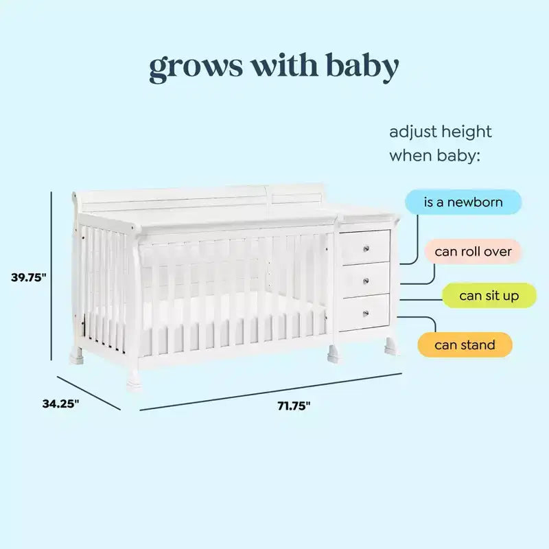 Lit de bébé et table à langer transformables 4-en-1 Kalani de DaVinci