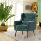 Fauteuil d'appoint moderne en chenille, dossier haut capitonné, coussin en mousse, fauteuil de salon rembourré pour chambre ou salon.