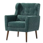 Fauteuil d'appoint moderne en chenille, dossier haut capitonné, coussin en mousse, fauteuil de salon rembourré pour chambre ou salon.