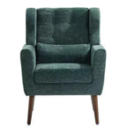 Fauteuil d'appoint moderne en chenille, dossier haut capitonné, coussin en mousse, fauteuil de salon rembourré pour chambre ou salon.