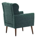 Fauteuil d'appoint moderne en chenille, dossier haut capitonné, coussin en mousse, fauteuil de salon rembourré pour chambre ou salon.