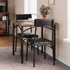 Ensemble table de salle à manger pour 2, ensemble table de cuisine carrée et chaises avec chaises rembourrées, cadre en métal et plateau de table en MDF, pour petits espaces, petit-déjeuner