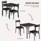 Ensemble table de salle à manger pour 2, ensemble table de cuisine carrée et chaises avec chaises rembourrées, cadre en métal et plateau de table en MDF, pour petits espaces, petit-déjeuner