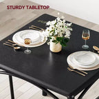 Ensemble table de salle à manger pour 2, ensemble table de cuisine carrée et chaises avec chaises rembourrées, cadre en métal et plateau de table en MDF, pour petits espaces, petit-déjeuner