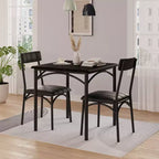 Ensemble table de salle à manger pour 2, ensemble table de cuisine carrée et chaises avec chaises rembourrées, cadre en métal et plateau de table en MDF, pour petits espaces, petit-déjeuner