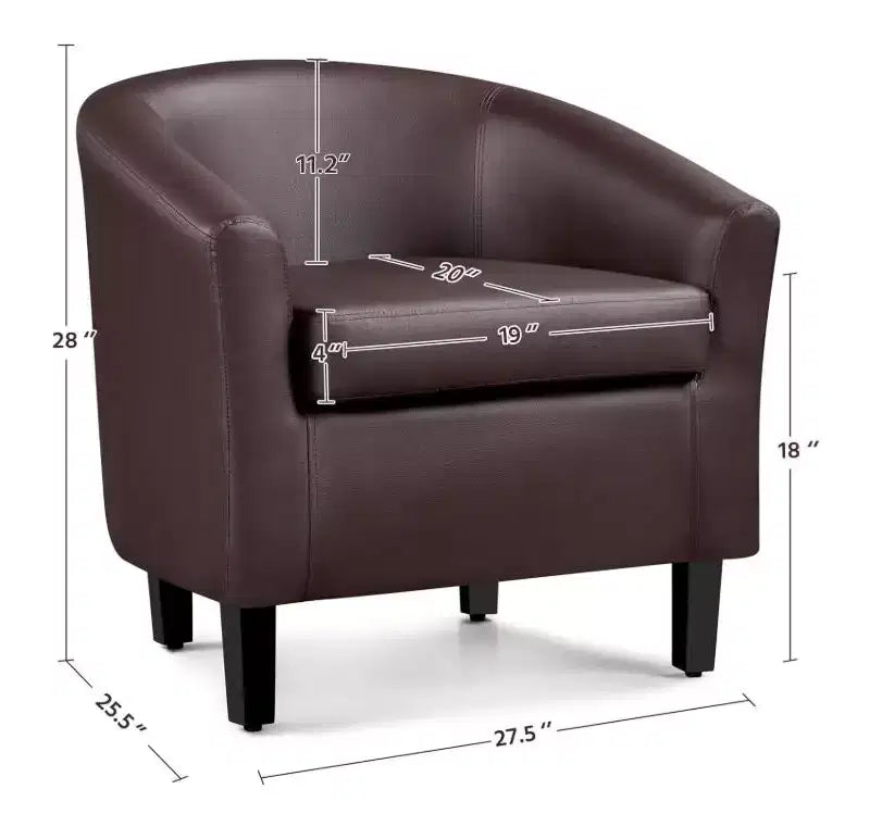 Fauteuil COZONY avec accoudoirs incurvés, fauteuil d'appoint confortable avec dossier enveloppant pour salon et chambre à coucher