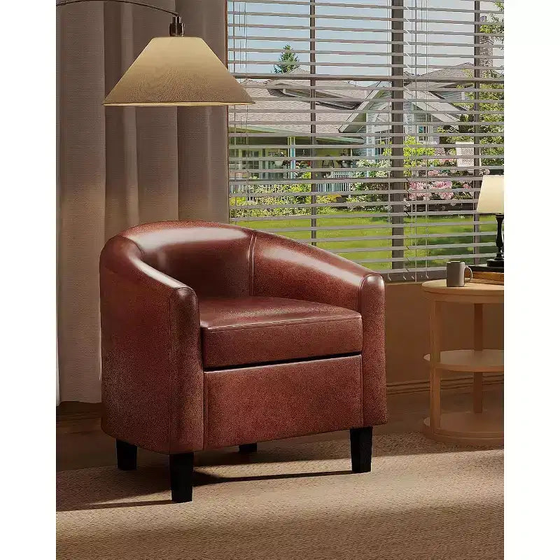 Fauteuil COZONY avec accoudoirs incurvés, fauteuil d'appoint confortable avec dossier enveloppant pour salon et chambre à coucher