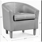 Fauteuil COZONY avec accoudoirs incurvés, fauteuil d'appoint confortable avec dossier enveloppant pour salon et chambre à coucher