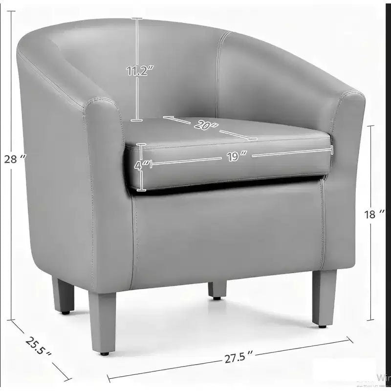 Fauteuil COZONY avec accoudoirs incurvés, fauteuil d'appoint confortable avec dossier enveloppant pour salon et chambre à coucher
