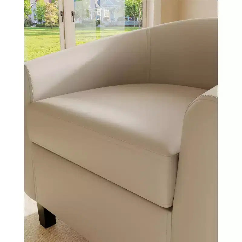 Fauteuil COZONY avec accoudoirs incurvés, fauteuil d'appoint confortable avec dossier enveloppant pour salon et chambre à coucher