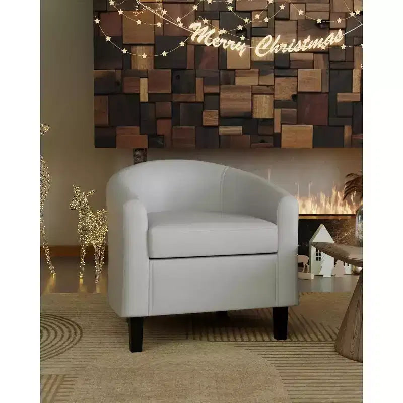 Fauteuil COZONY avec accoudoirs incurvés, fauteuil d'appoint confortable avec dossier enveloppant pour salon et chambre à coucher