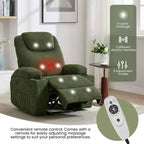 Fauteuil inclinable massant, ultra-confortable (135° réglable), doubles porte-gobelets et poches latérales de rangement, assemblage facile sans outils