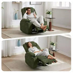 Fauteuil inclinable massant, ultra-confortable (135° réglable), doubles porte-gobelets et poches latérales de rangement, assemblage facile sans outils