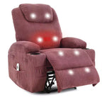 Fauteuil inclinable massant, ultra-confortable (135° réglable), doubles porte-gobelets et poches latérales de rangement, assemblage facile sans outils