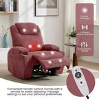 Fauteuil inclinable massant, ultra-confortable (135° réglable), doubles porte-gobelets et poches latérales de rangement, assemblage facile sans outils