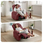 Fauteuil inclinable massant, ultra-confortable (135° réglable), doubles porte-gobelets et poches latérales de rangement, assemblage facile sans outils