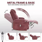 Fauteuil inclinable massant, ultra-confortable (135° réglable), doubles porte-gobelets et poches latérales de rangement, assemblage facile sans outils