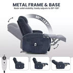 Fauteuil inclinable massant, ultra-confortable (135° réglable), doubles porte-gobelets et poches latérales de rangement, assemblage facile sans outils