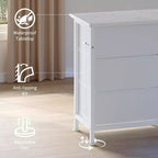 Commode de 178 cm avec 13 tiroirs, meuble TV pour téléviseurs de 65 à 80 pouces avec station de recharge, organisateur de rangement en tissu pour chambre et salon