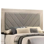 Lit Royal Hampton California King capitonné, tête de lit capitonnée grise, blanc crème