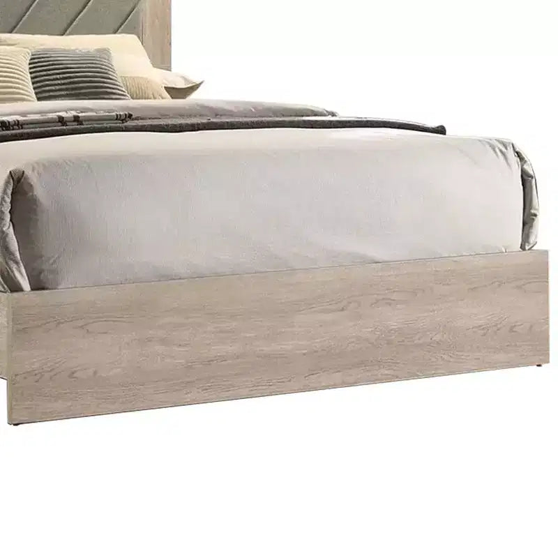 Lit Royal Hampton California King capitonné, tête de lit capitonnée grise, blanc crème