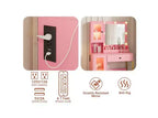 Coiffeuse avec miroir, 3 modes d'éclairage, prises et ports USB intégrés, tiroirs spacieux et meuble de rangement, table de maquillage pour chambre à coucher