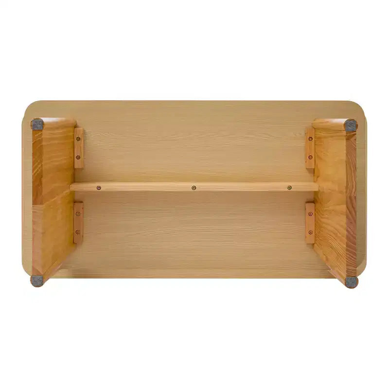 Table basse rustique Bekrvio avec grand espace de rangement, table basse moderne en bois de 47" pour salon, pieds en pin massif robustes