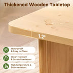 Table basse rustique Bekrvio avec grand espace de rangement, table basse moderne en bois de 47" pour salon, pieds en pin massif robustes