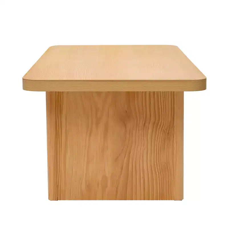 Table basse rustique Bekrvio avec grand espace de rangement, table basse moderne en bois de 47" pour salon, pieds en pin massif robustes