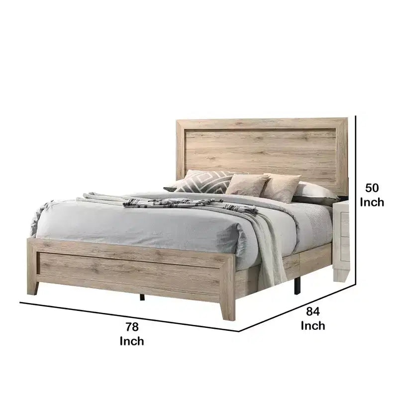 Lit Royal Hampton King Size Est avec Grains et Nœuds, Marron Naturel