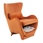Fauteuil d'appoint Bestier avec espace adapté aux animaux domestiques, fauteuil de salon 2 en 1 en velours, fauteuil simple de loisirs rembourré pour salon et bureau