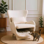 Fauteuil d'appoint Bestier avec espace adapté aux animaux domestiques, fauteuil de salon 2 en 1 en velours, fauteuil simple de loisirs rembourré pour salon et bureau